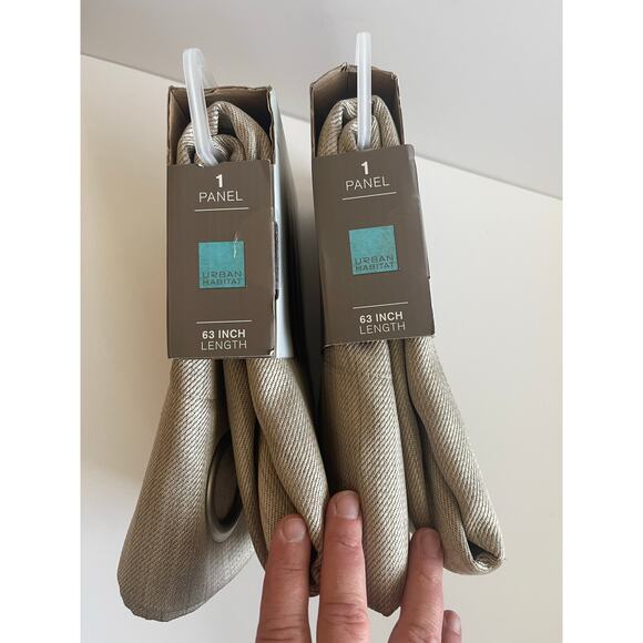 2 Panels Urban Habitat Oakley Curtains Tan 63 in - Picture 3 of 8